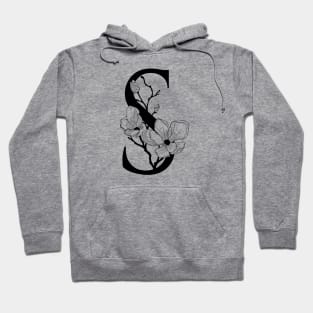 Letter S Monogram - Floral Initial Hoodie